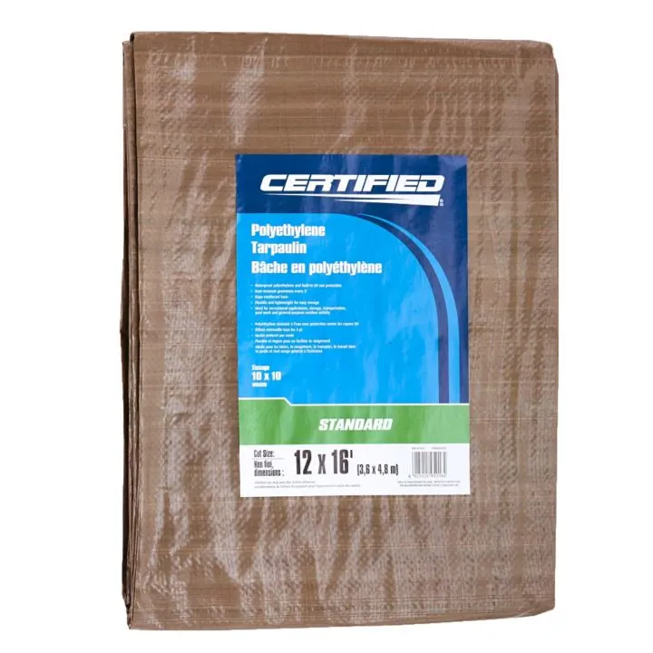 0405016 Green and Tan Poly Tarp, 12 x 16-ft