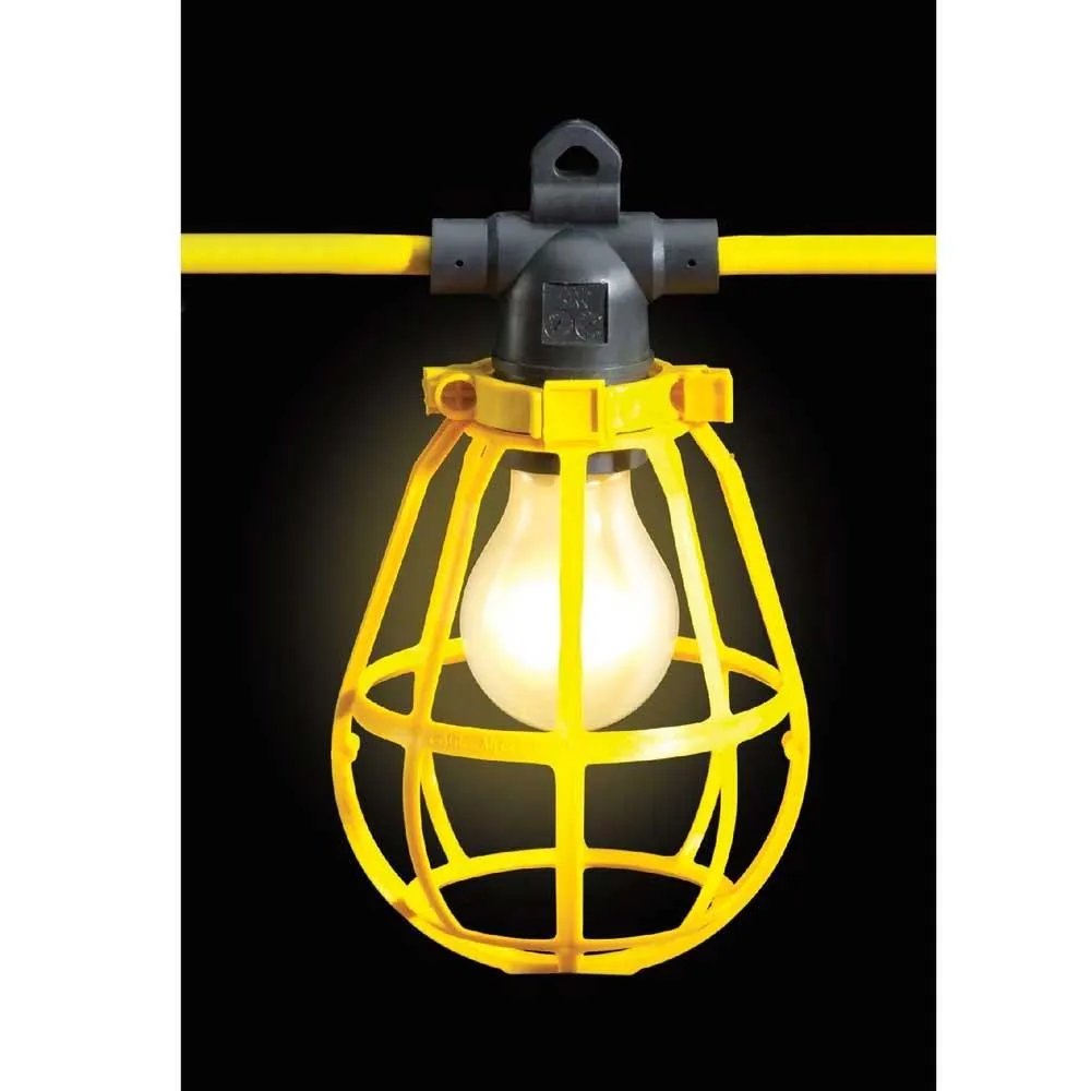 100ft Construction String Light, 125V, 10 Sockets per String, Bulb Not Included