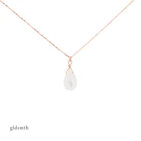 10k Rose Gold Marley Moonstone Necklace