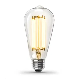 15W (100W Replacement) ST19 E26 Dimmable Straight Filament Clear Glass Vintage Edison LED Light Bulb, Warm Light