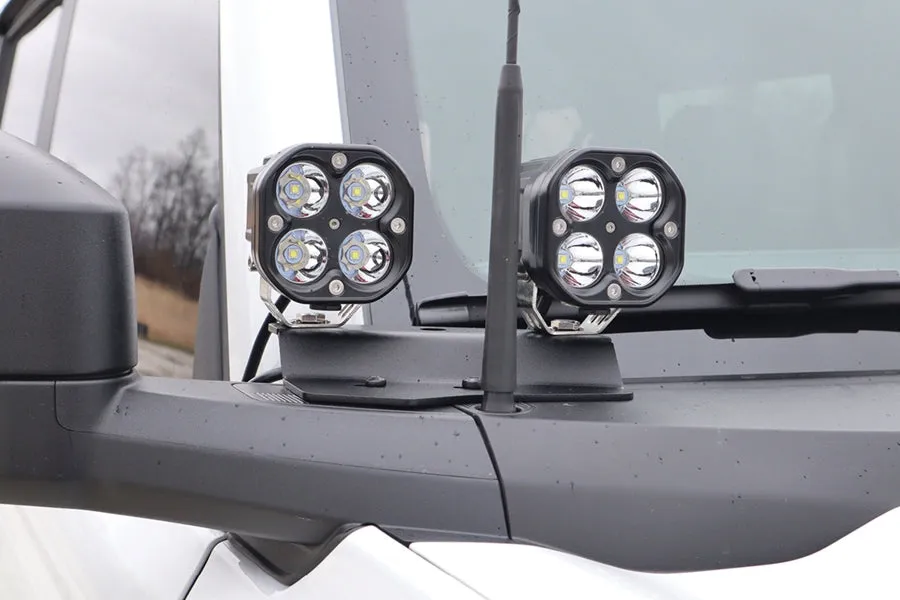 2021  Ford Bronco LOD Offroad Black Ops Double A-Pillar Base Light Mount, Black