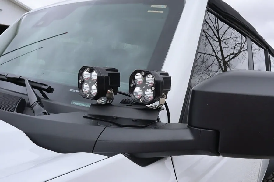 2021  Ford Bronco LOD Offroad Black Ops Double A-Pillar Base Light Mount, Black