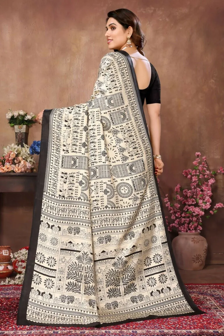 Aafreen Partywear Designer Black Khadi Fancy Saree