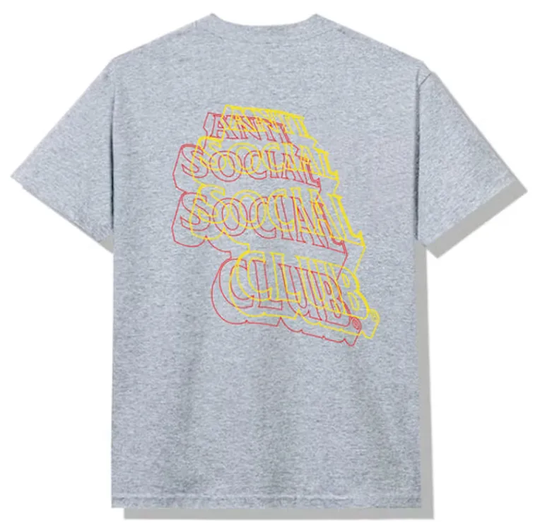 Anti Social Social Club Neon Lights And A Lot Of Rain T-shirt Heather Grey