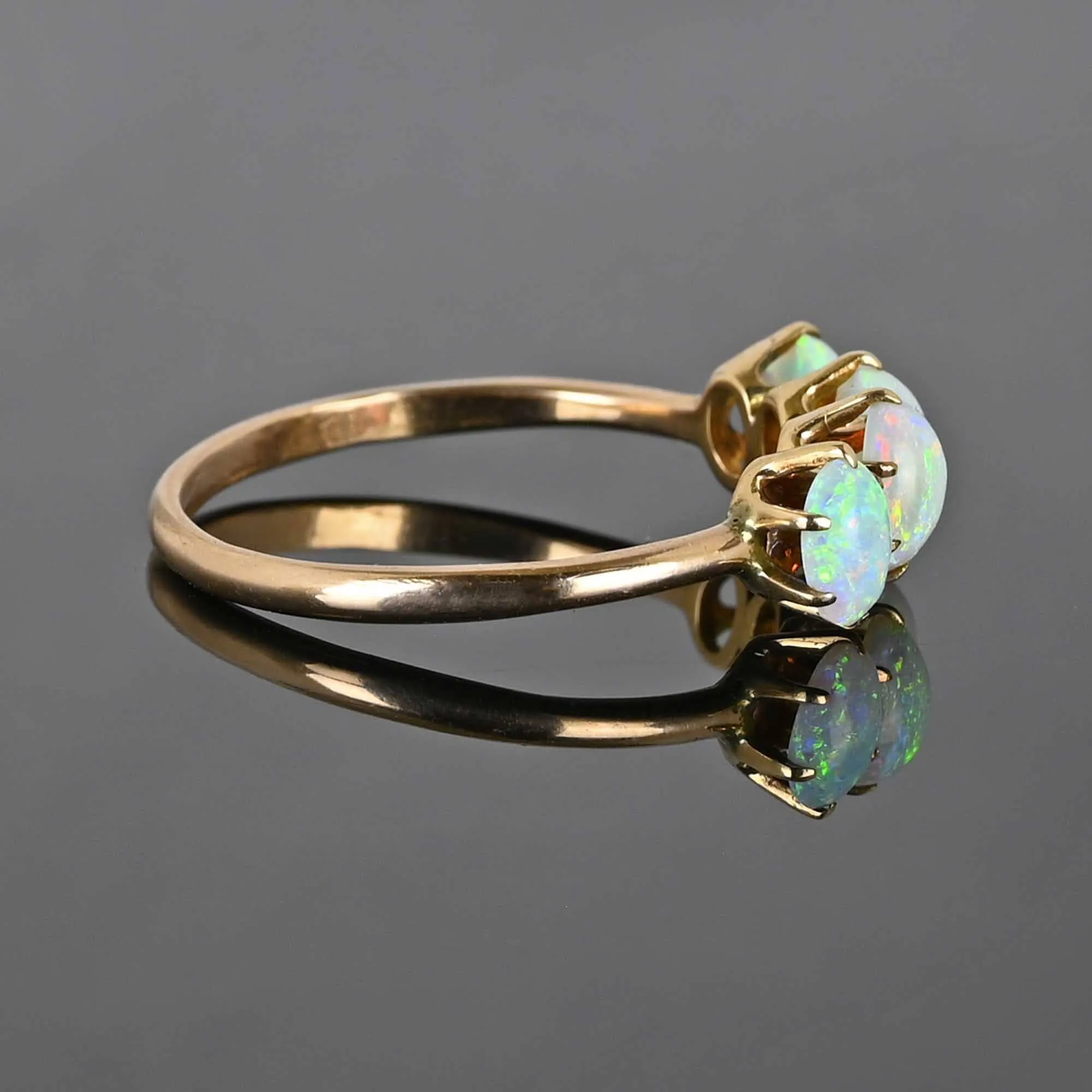 Antique Edwardian Cabochon Opal Ring in 12K Gold