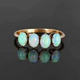 Antique Edwardian Cabochon Opal Ring in 12K Gold