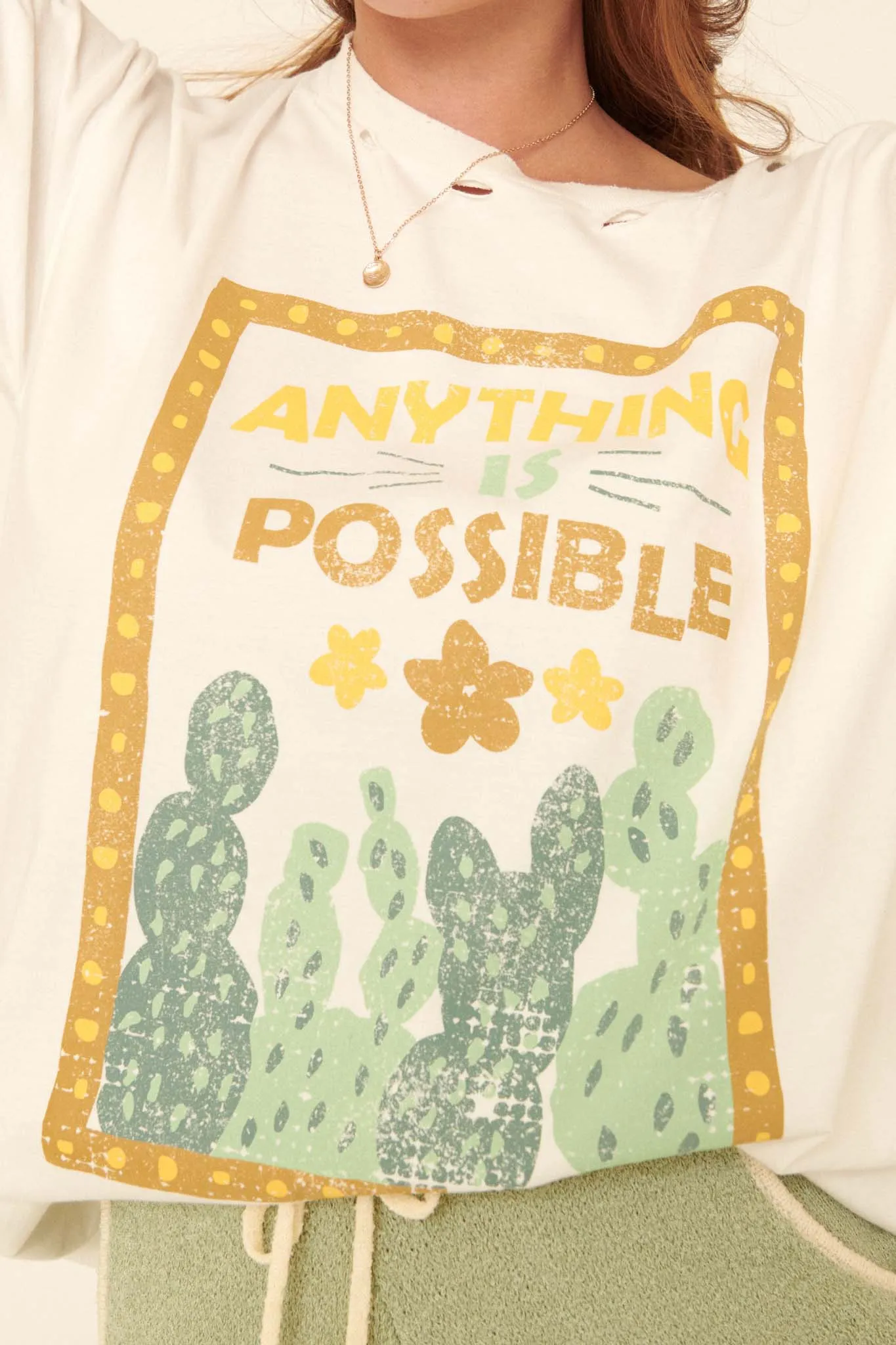 Anything is Possible Distressed Graphic Tee