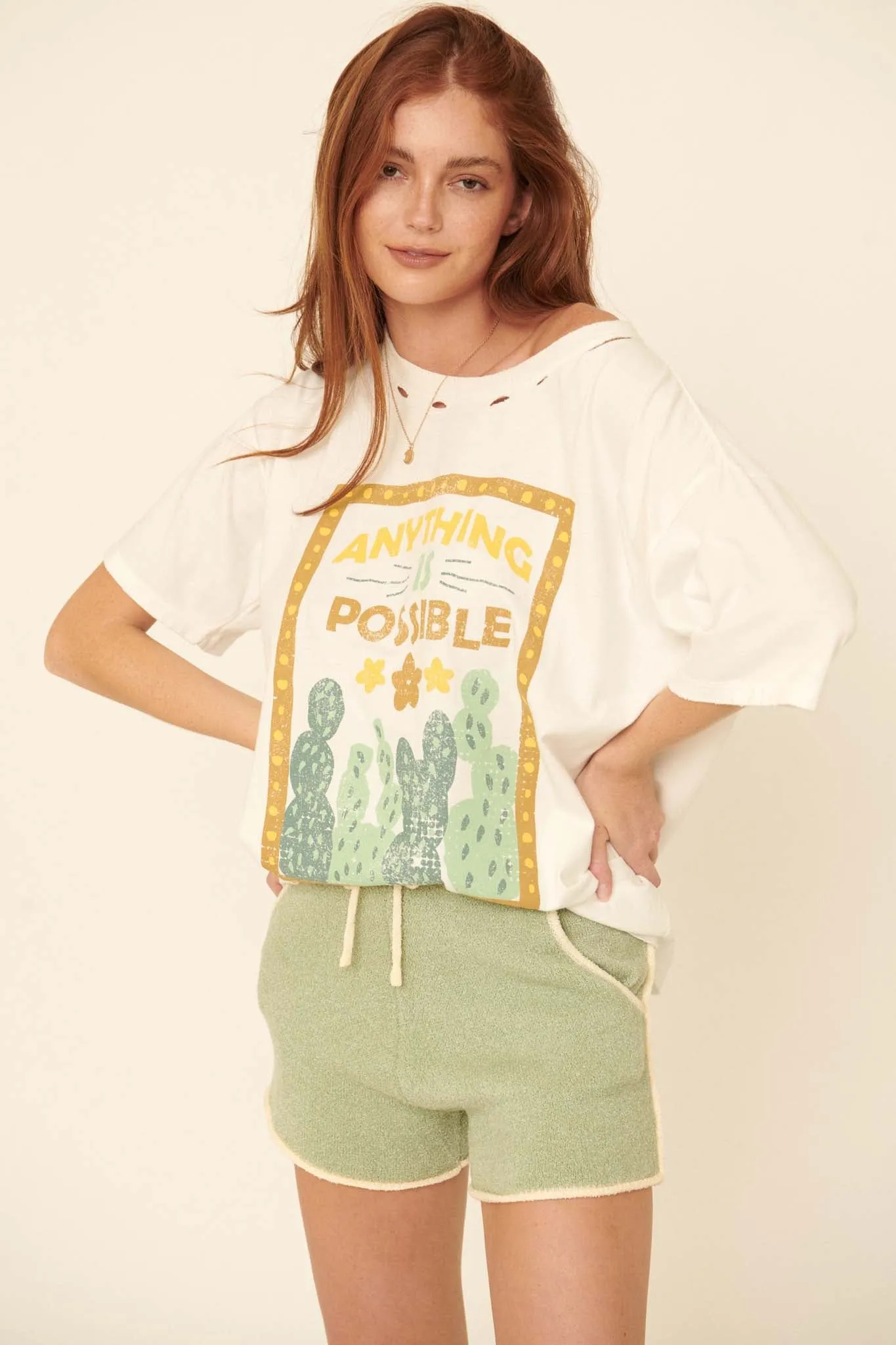 Anything is Possible Distressed Graphic Tee