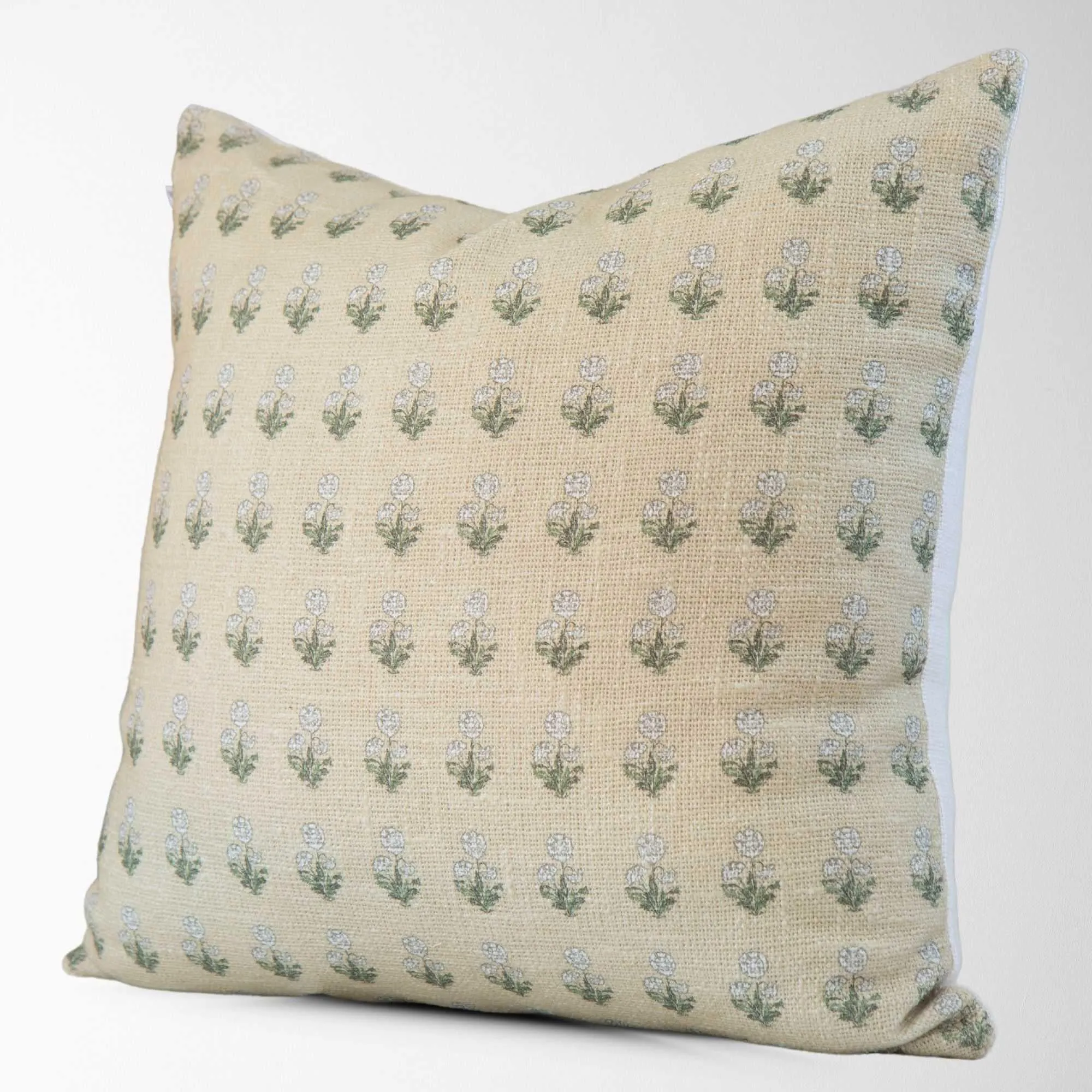 Arabella Sage Block Print Pillow