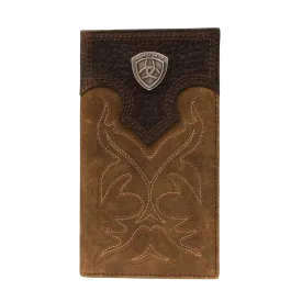 Ariat Brown Distressed Leather Rodeo Wallet with Shield Logo A3510844