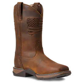 Ariat Ladies Anthem Patriot Waterproof Brown Square Toe Boots 10040369