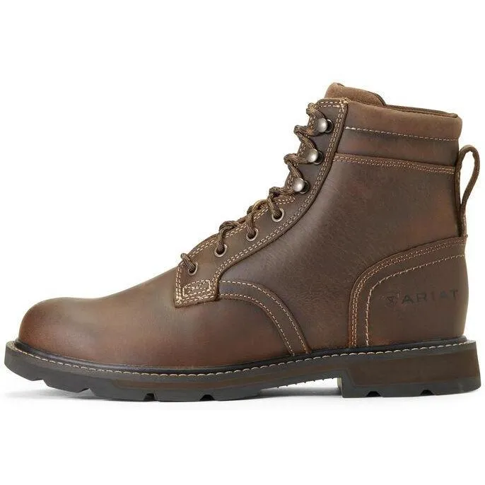 Ariat Men's Groundbreaker 6" Soft Toe Work Boot - Brown - 10016256