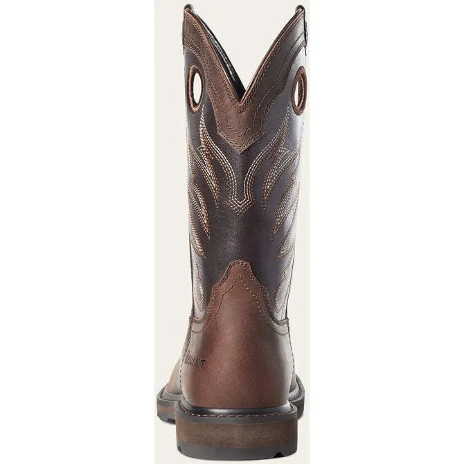 Ariat Men's Groundwork Soft Toe Western Work Boot -Brown- 10034718