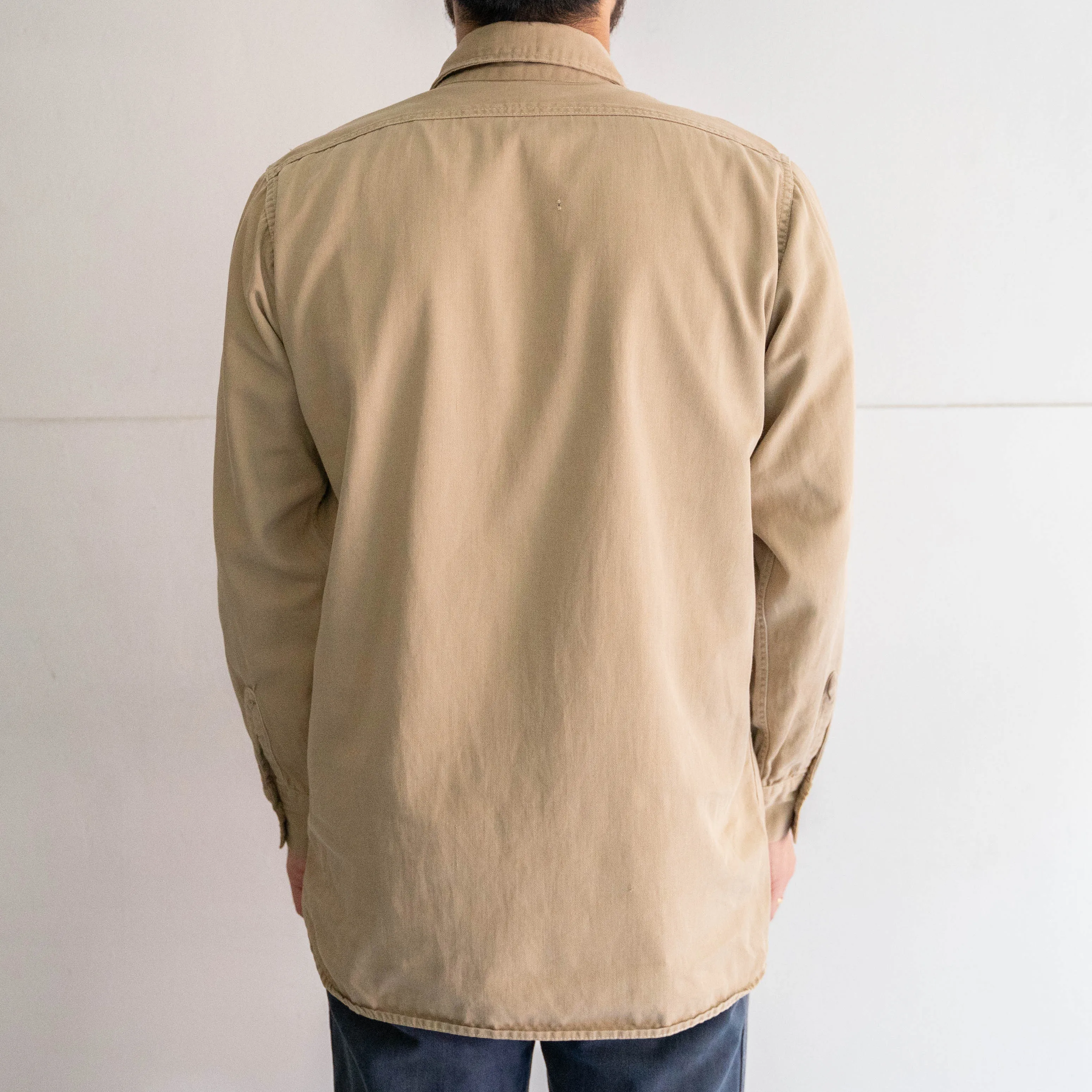 around 1960s USA chino work shirt 'with gusset'