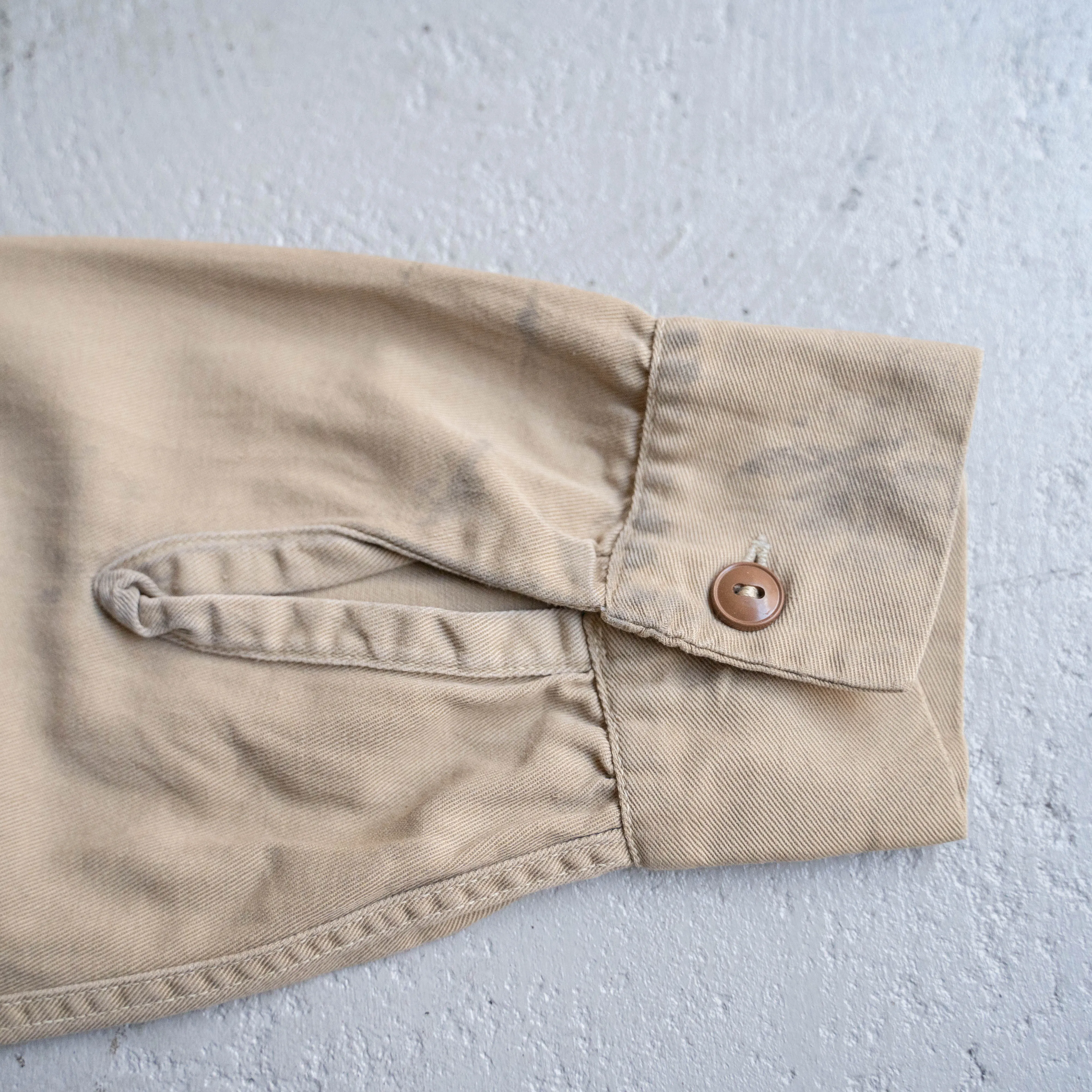 around 1960s USA chino work shirt 'with gusset'