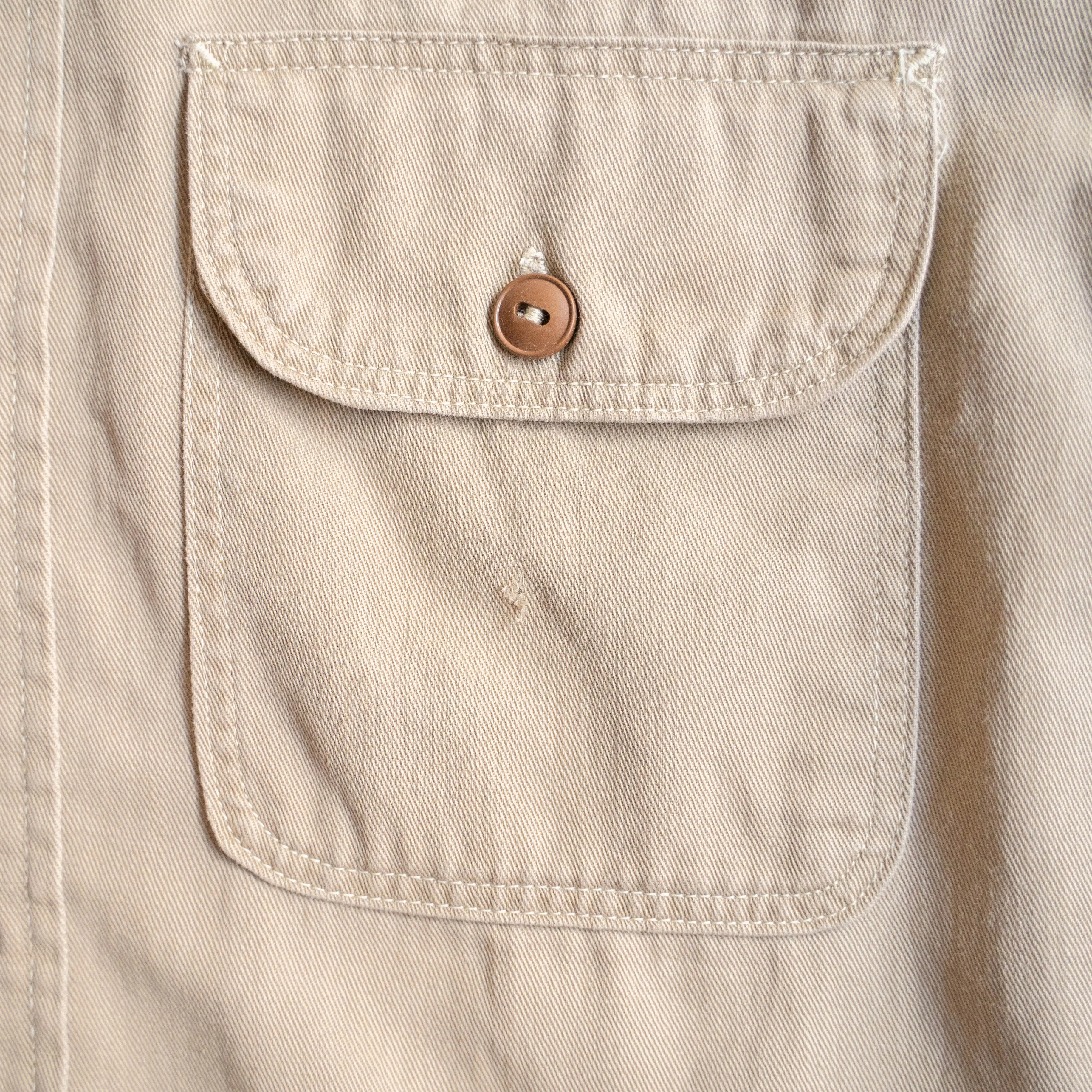 around 1960s USA chino work shirt 'with gusset'