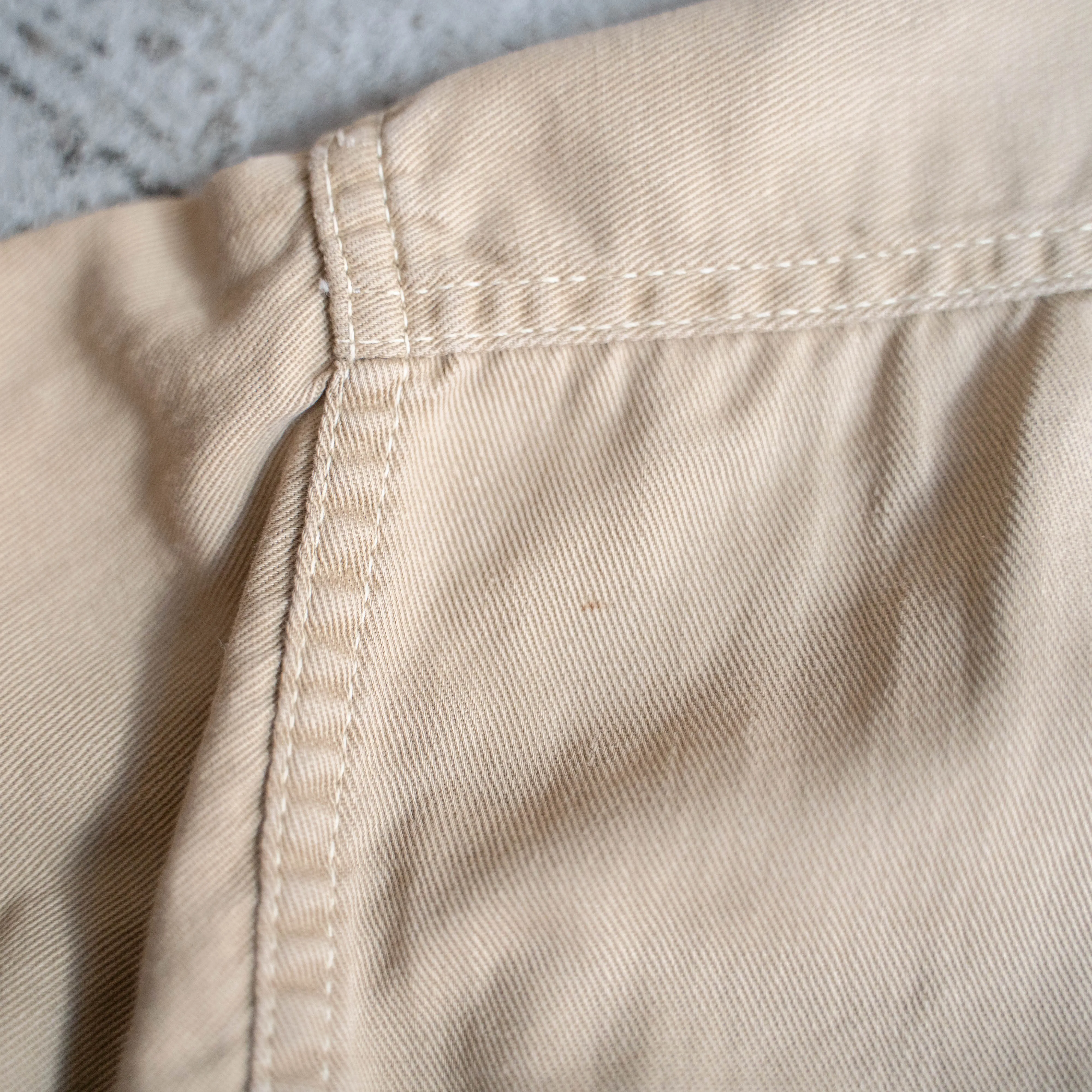 around 1960s USA chino work shirt 'with gusset'