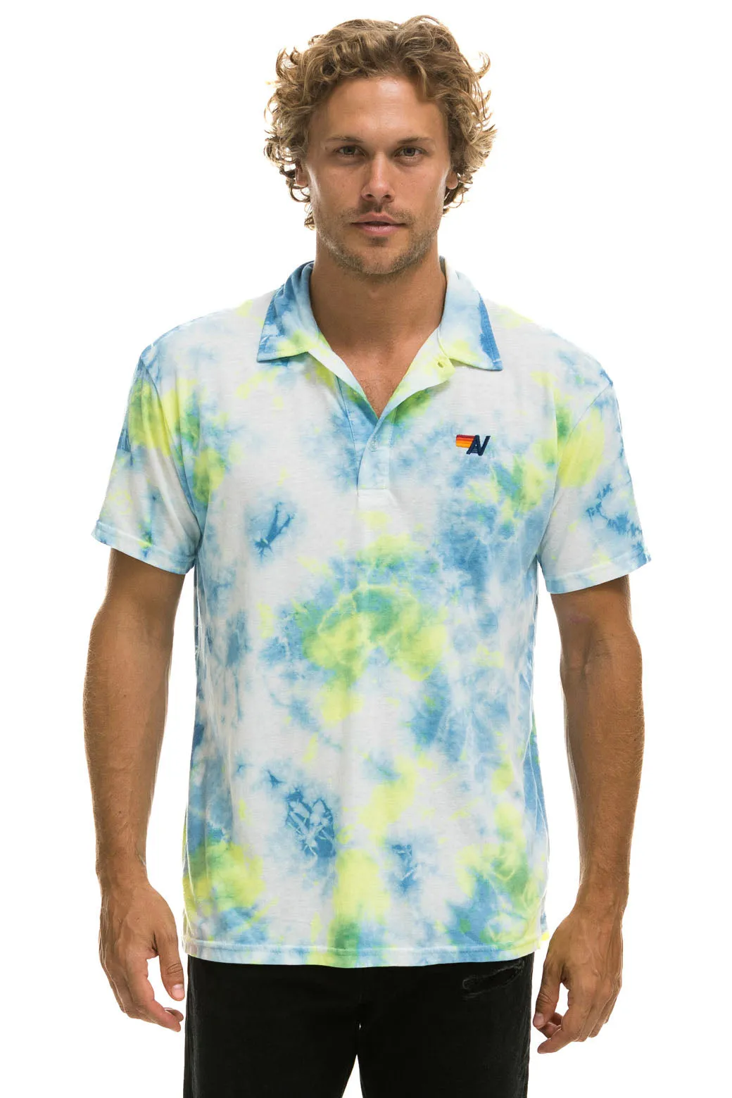 AVIATOR NATION POLO - TIE DYE YELLOW