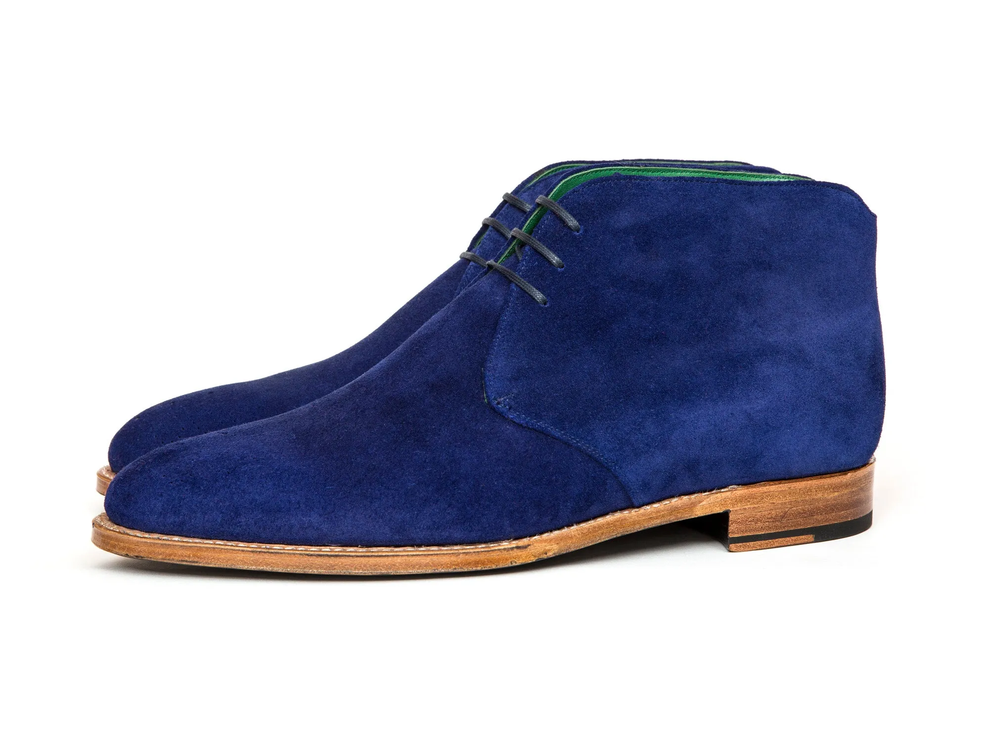 Ballard - MTO - Vivid Blue Suede - TMG Last - Natural Single Leather Sole