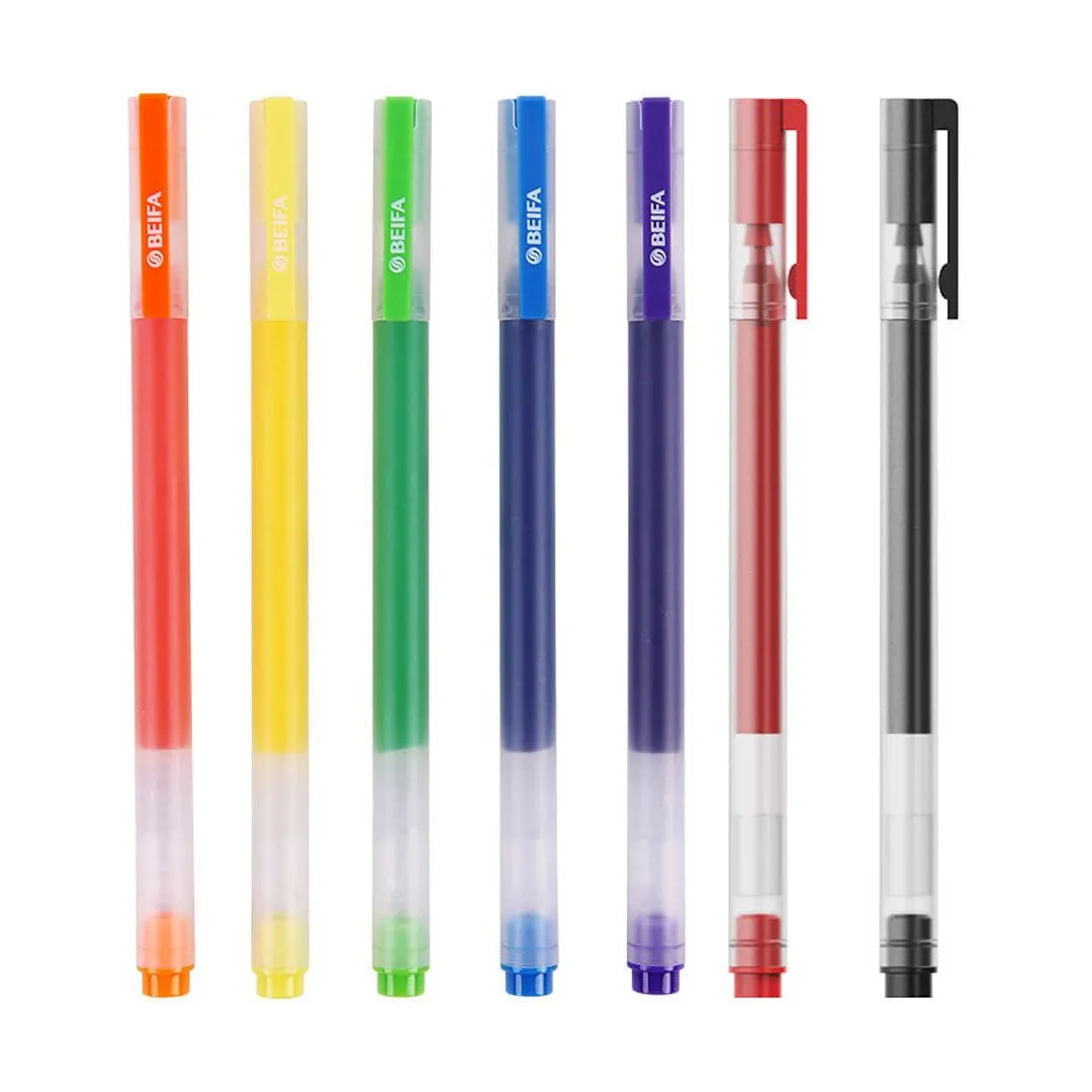 Beifa Jumbo MultiColor 0.5mm Gel Pens Pack of 7