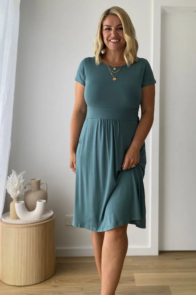 Beth Bamboo Dress - Silver Pine