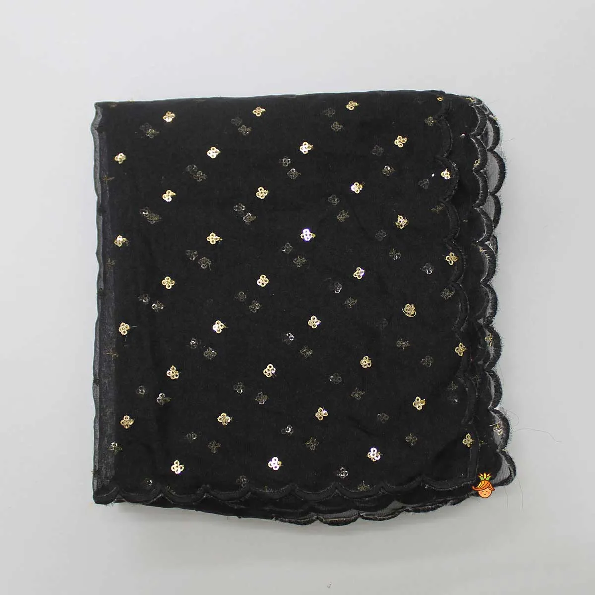 Black Organza Dupatta With Booti Work