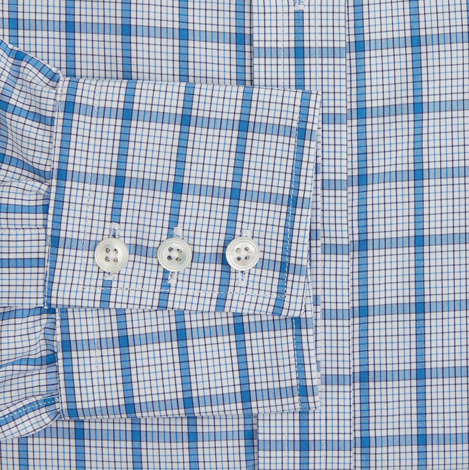 Blue Graph Overlay Check Mayfair Shirt