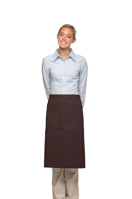 Brown 3/4 Bistro Apron (2 Pockets)