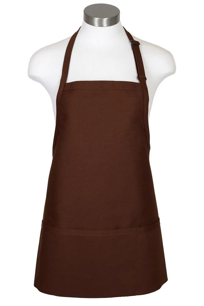 Brown Bib Adjustable Apron (3 Pockets)