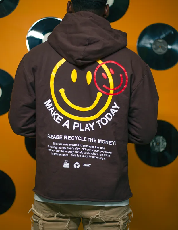 Brown Make A Play Hoodie Fray Cut