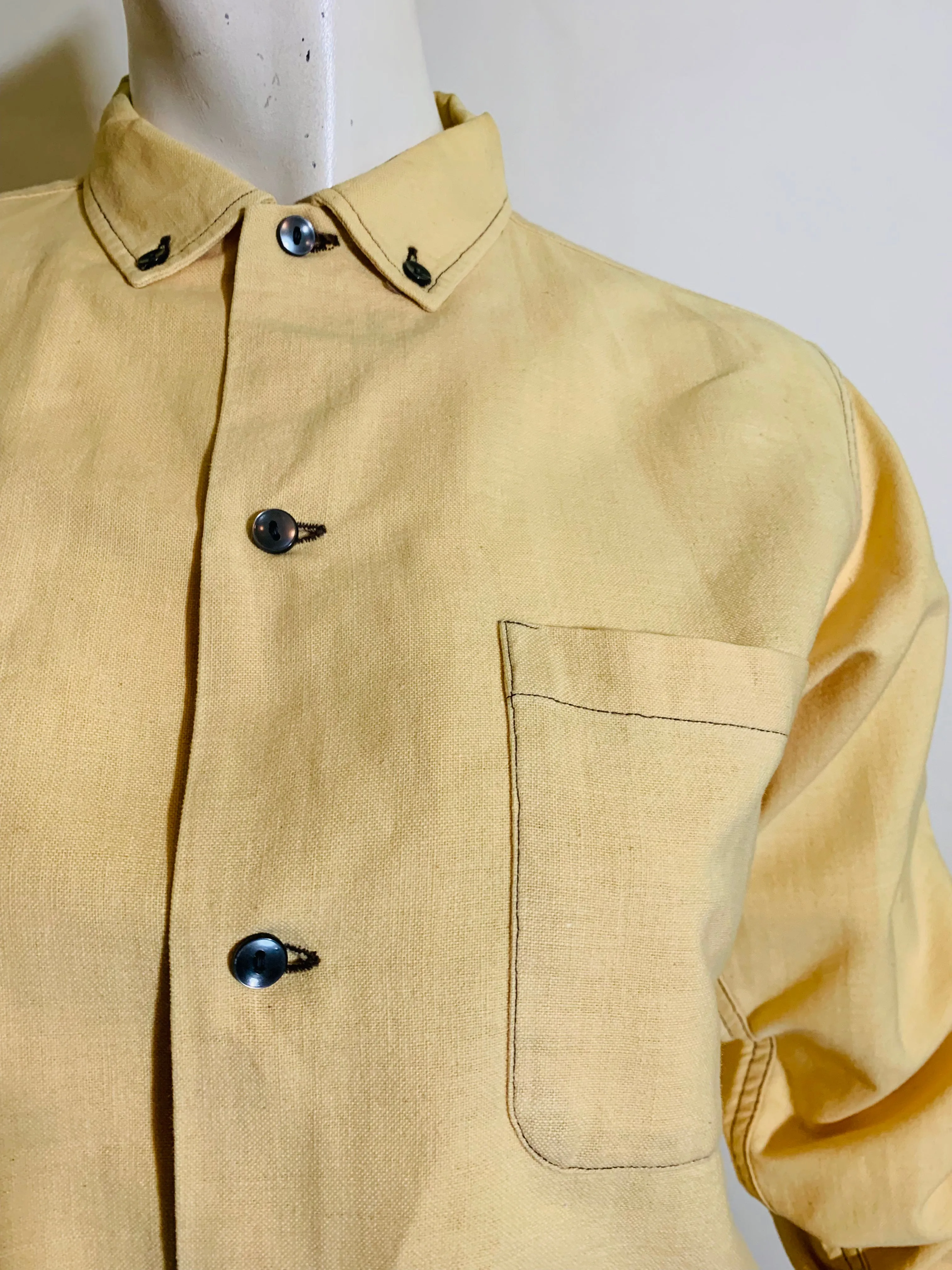 Butter Yellow Cotton Shirt-Jac circa 1960s