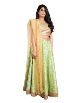 Buy Pista Green and Gold Lehenga Choli | Clearance