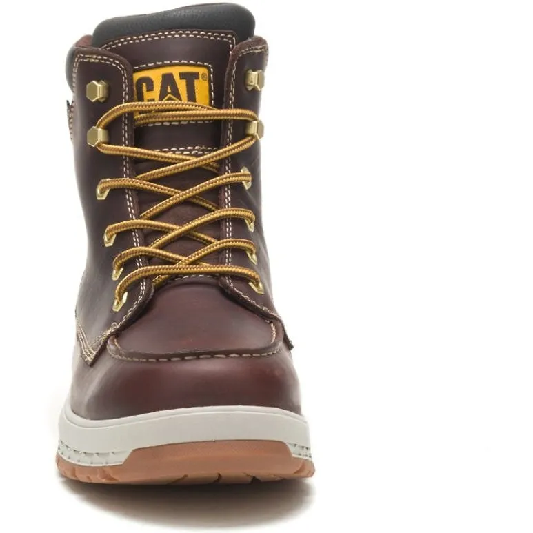 CAT Men's Impact Soft Toe WP Slip Resistant Work Boot -Brown- P51076