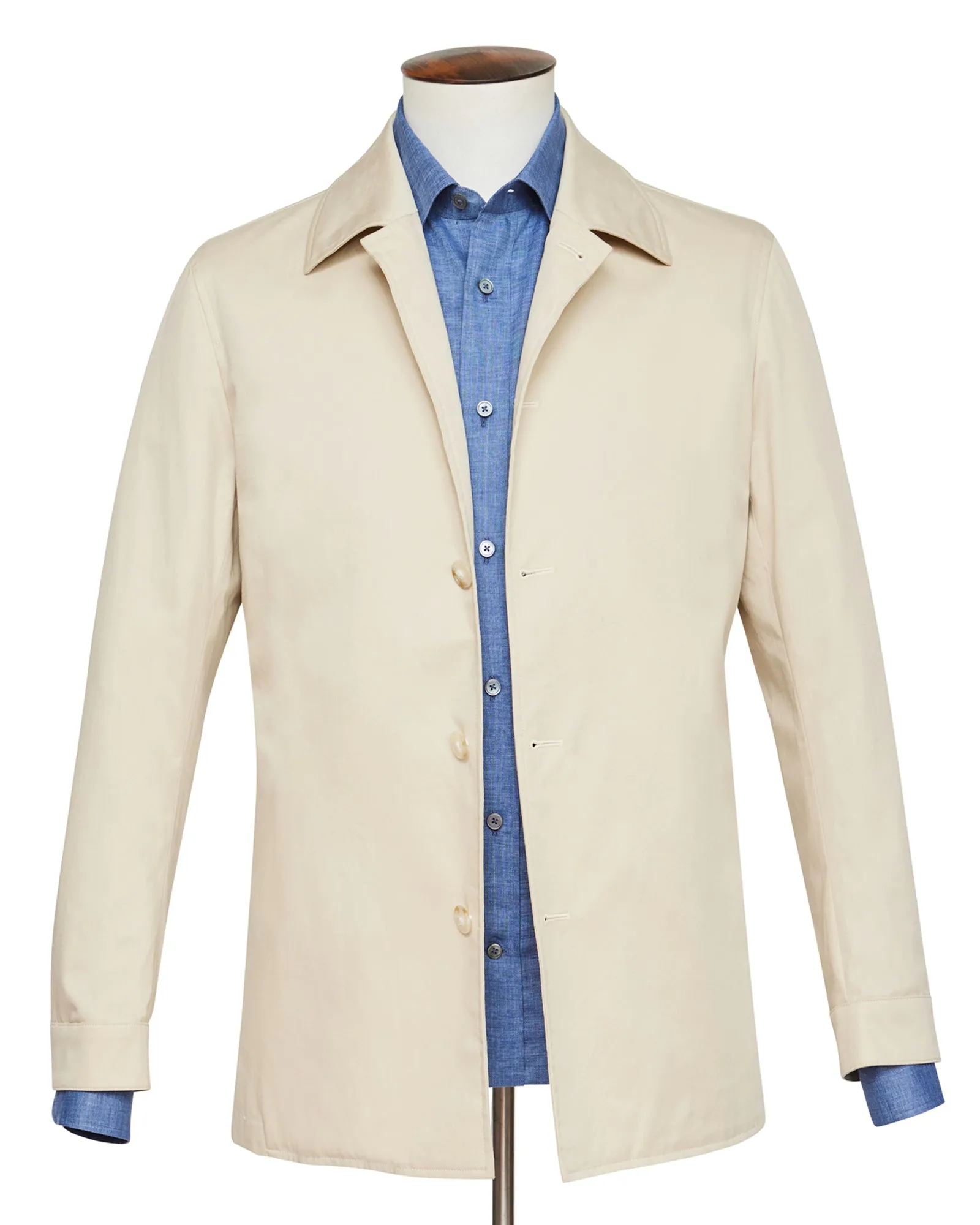 Cerulean Blue Linen Spread Collar Shirt