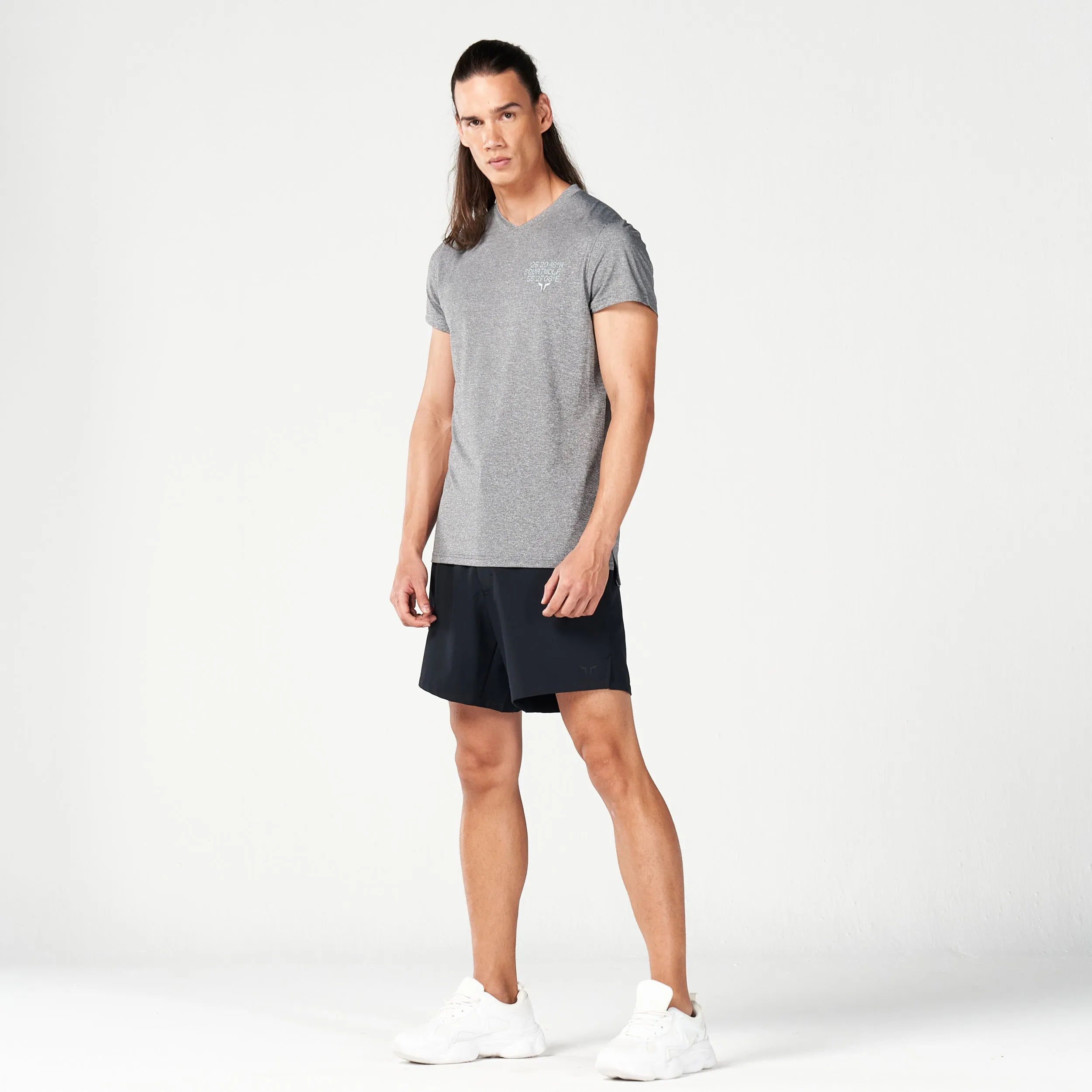 Code V-Neck Muscle Tee - Black Marl