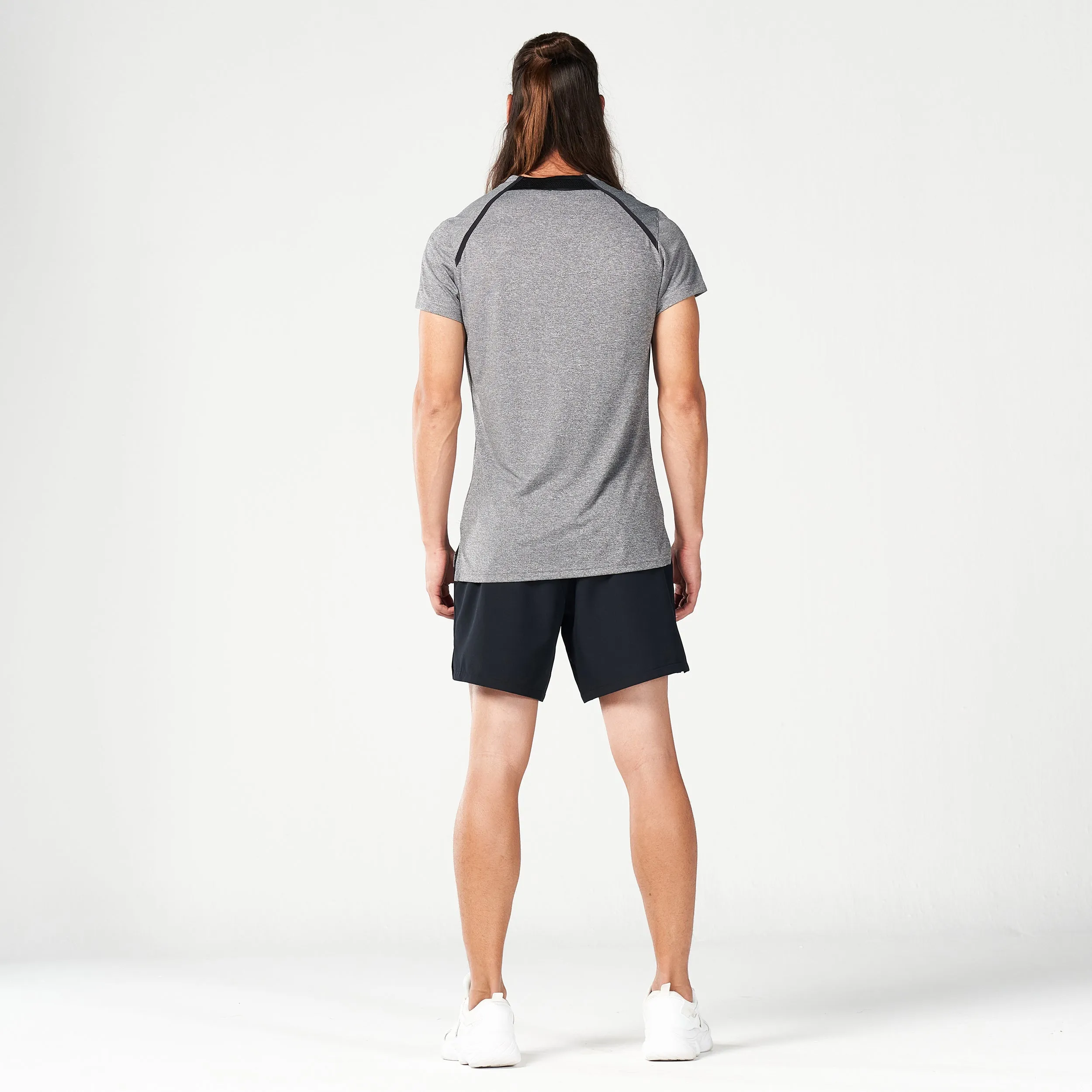 Code V-Neck Muscle Tee - Black Marl