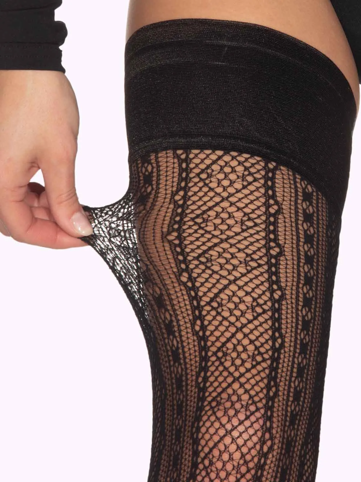 CORA Chantilly Pattern Thigh Highs