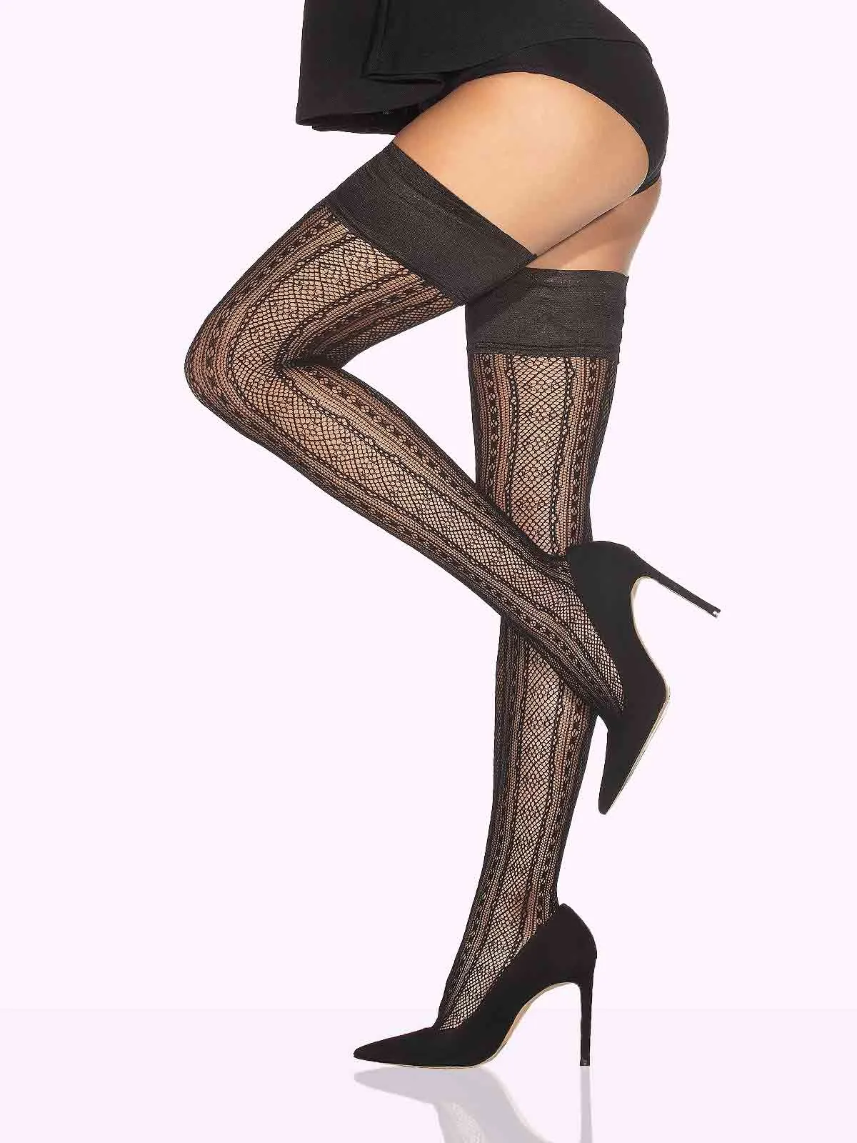 CORA Chantilly Pattern Thigh Highs