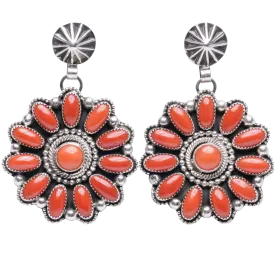 Coral Cluster Flower Earrings | Hemerson Brown