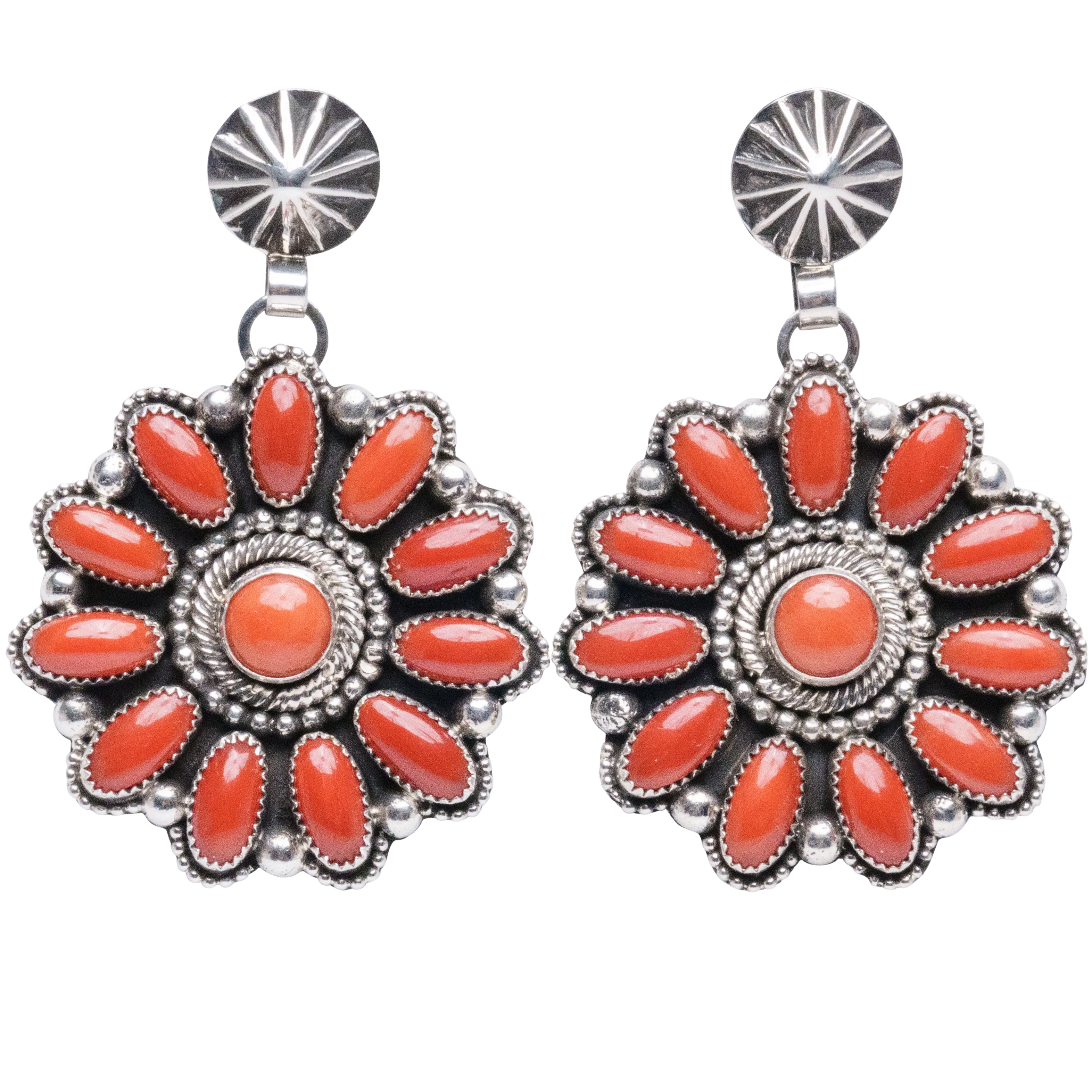 Coral Cluster Flower Earrings | Hemerson Brown