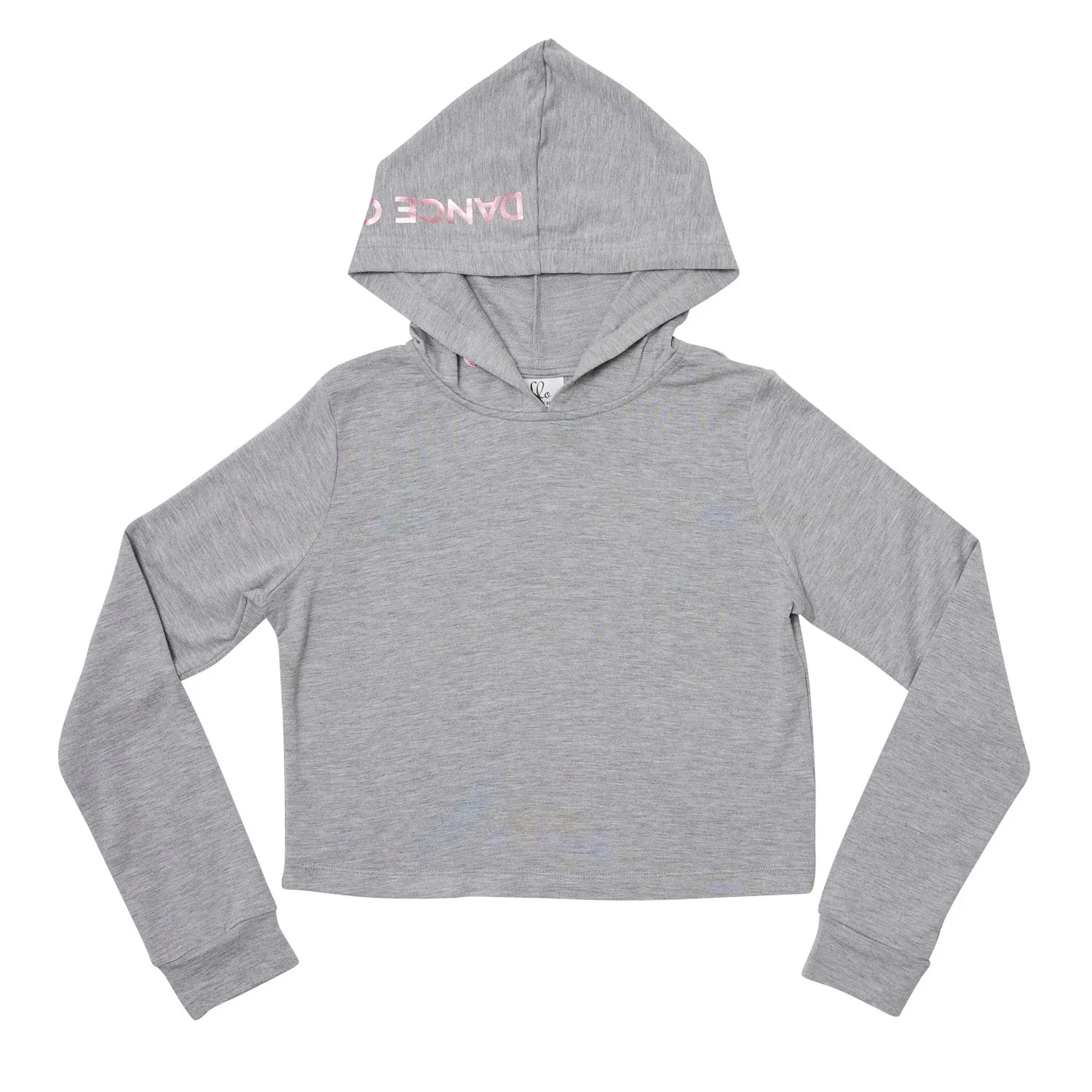 Crop Hoody in Grey with 'Dance on My Mind' Print