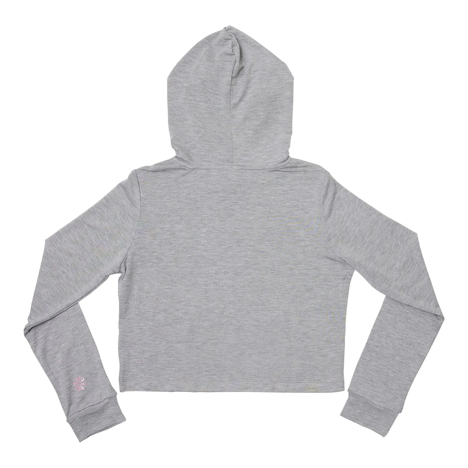 Crop Hoody in Grey with 'Dance on My Mind' Print