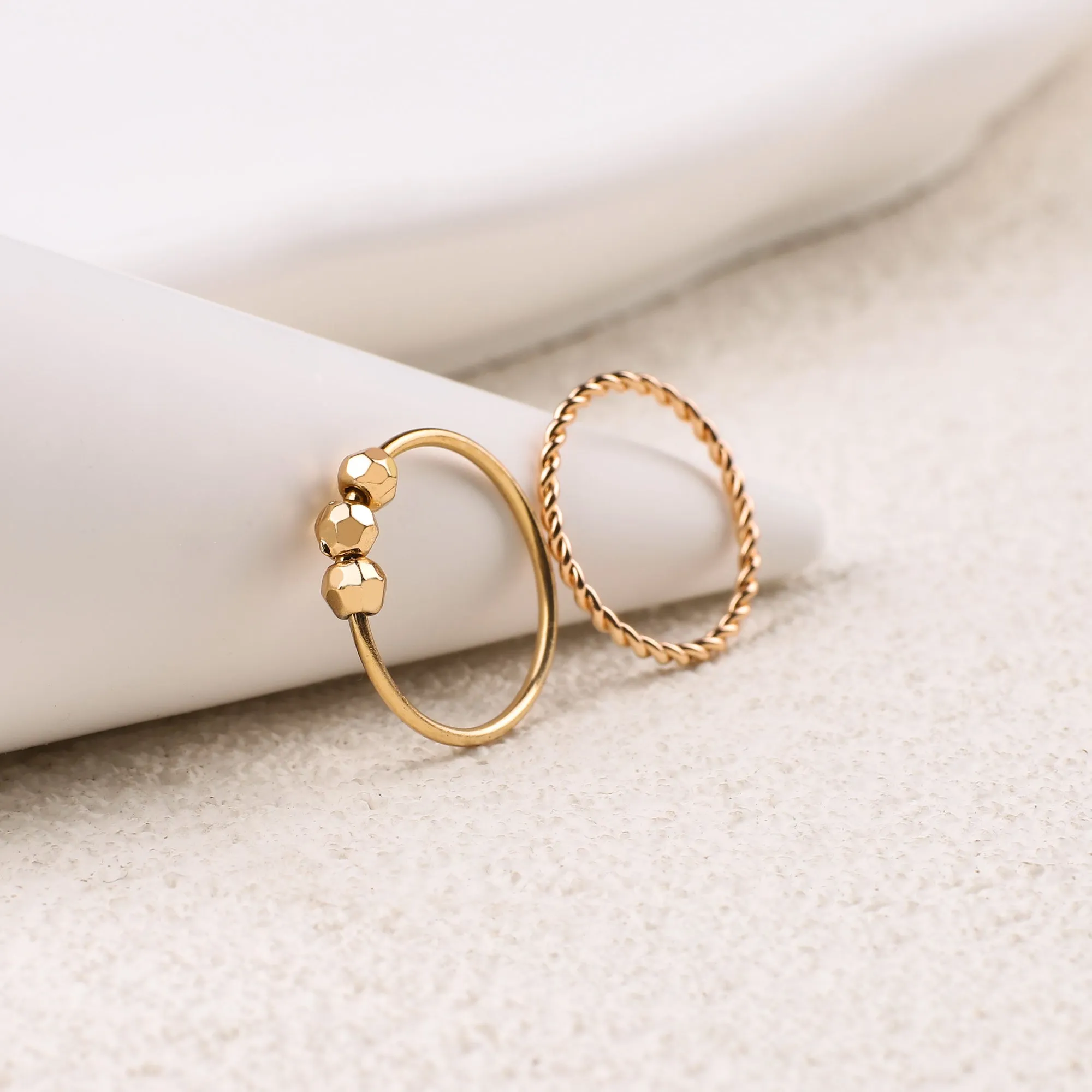 Dainty Stackable Beaded Fidget Ring Set