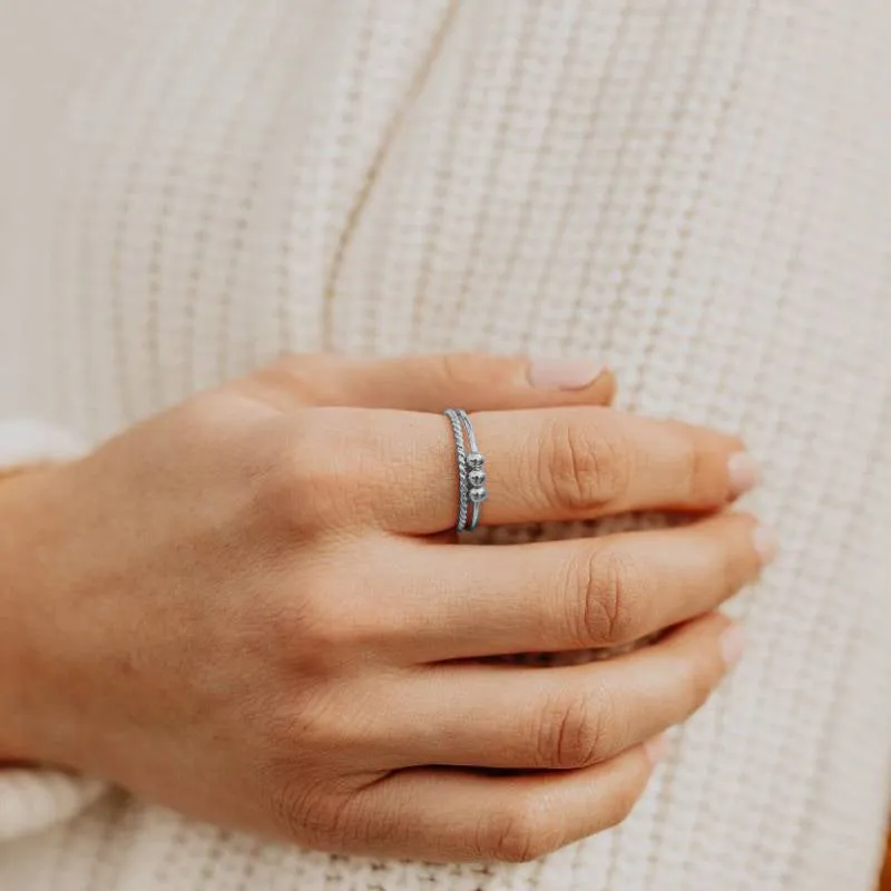 Dainty Stackable Beaded Fidget Ring Set