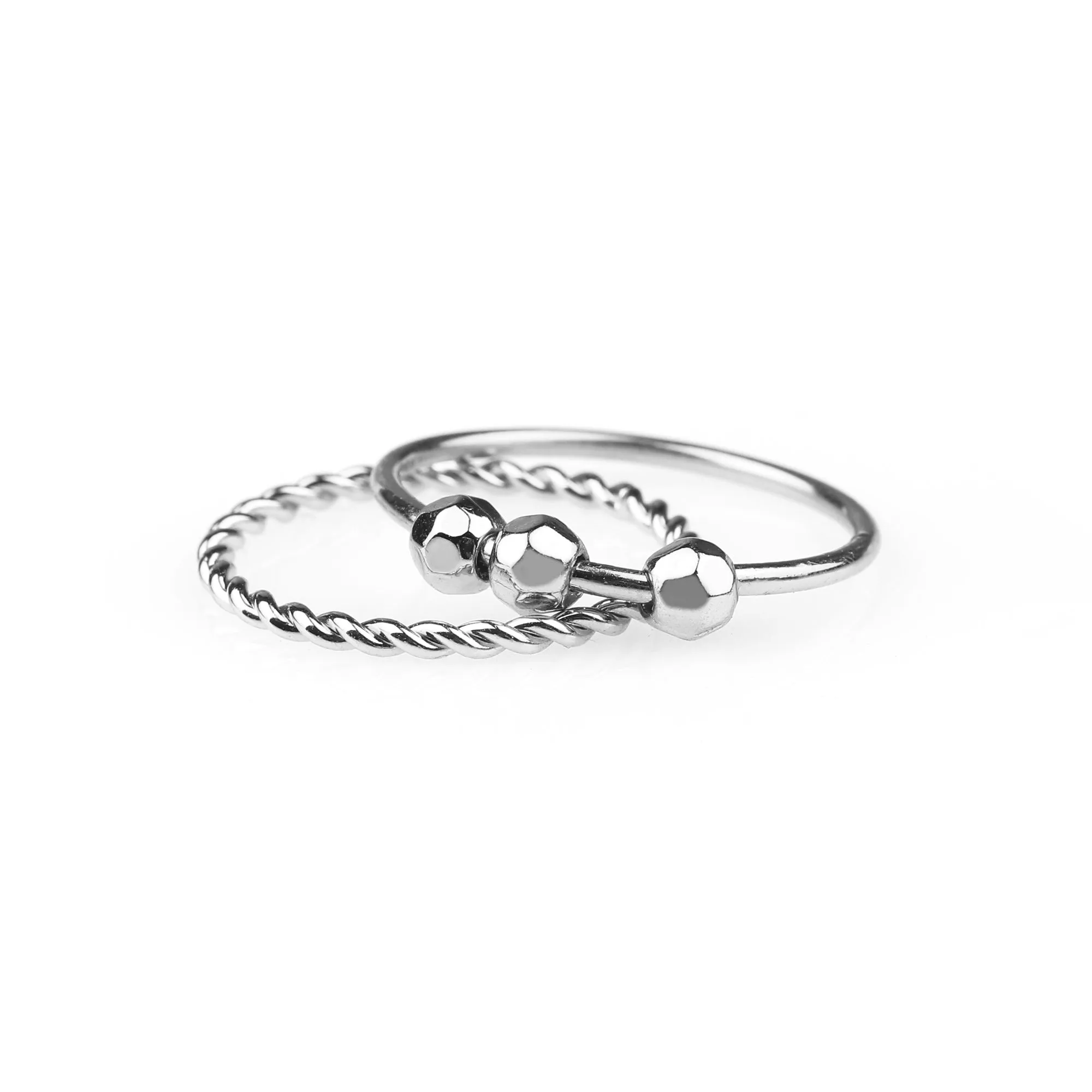 Dainty Stackable Beaded Fidget Ring Set