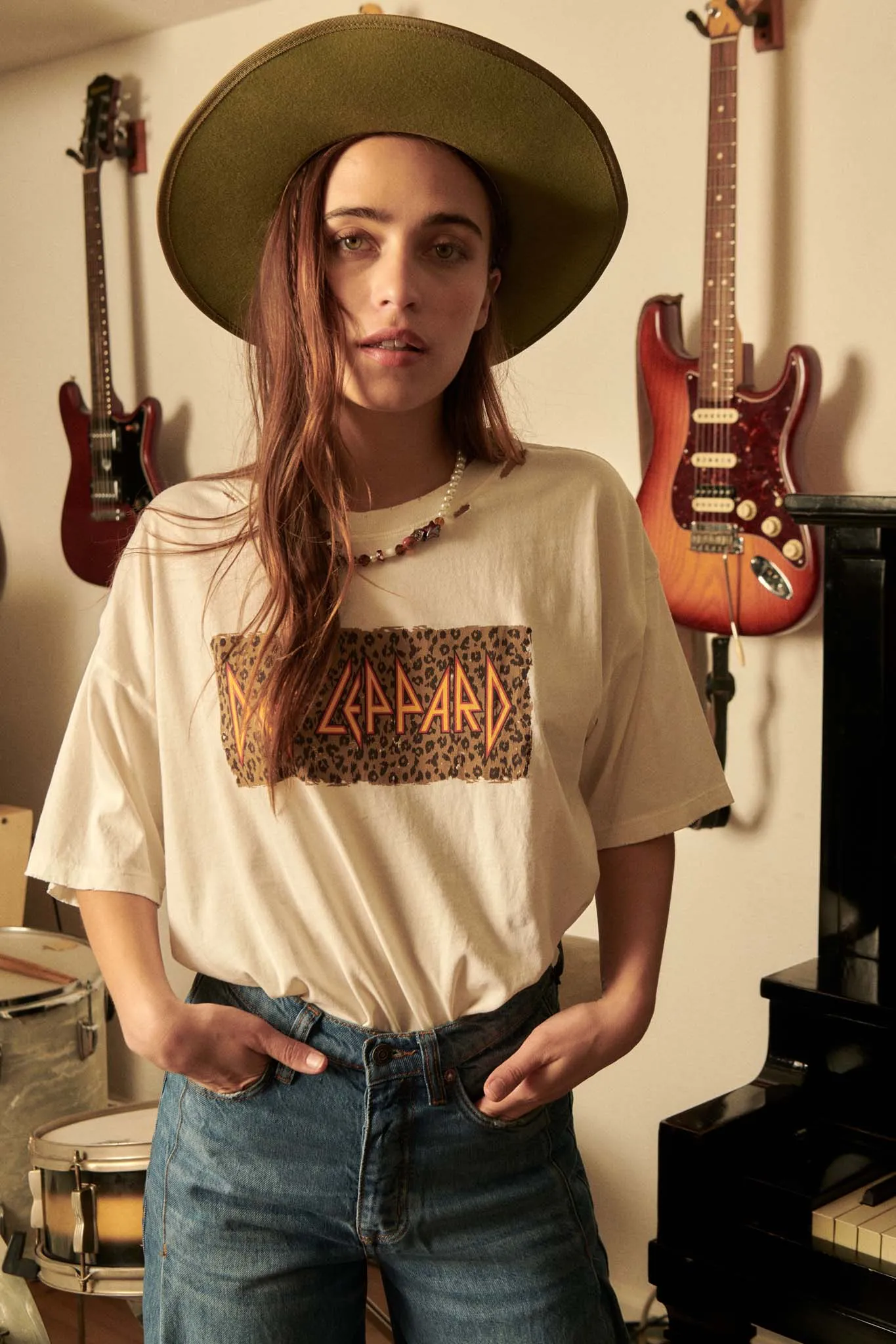 Def Leppard Leopard Logo Distressed Graphic Tee