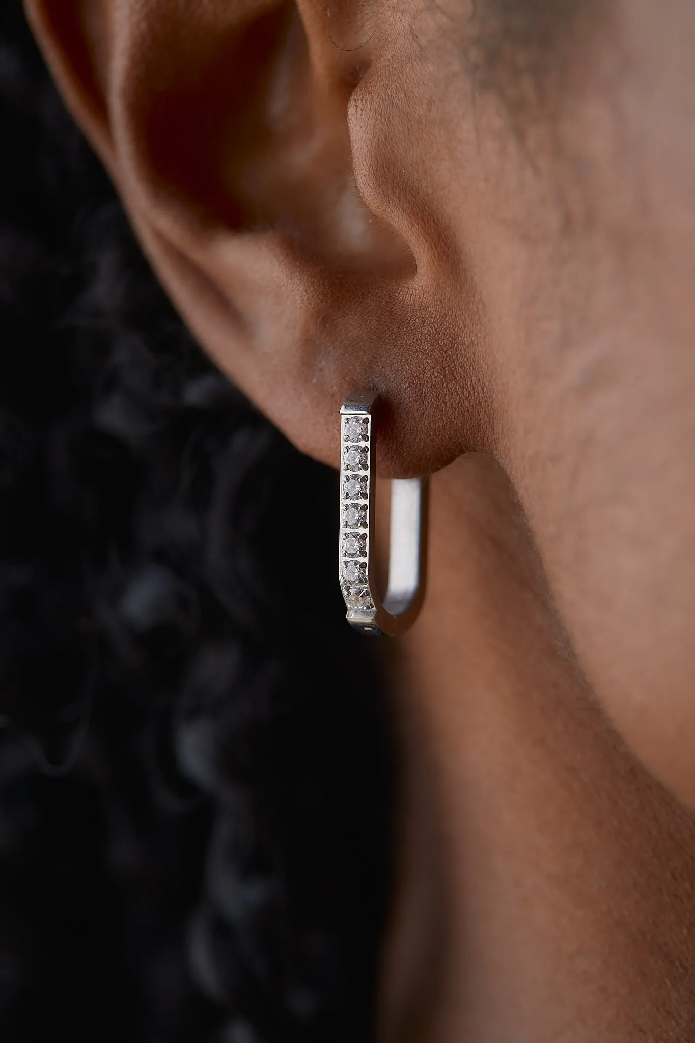 Diamond Oval Hoops