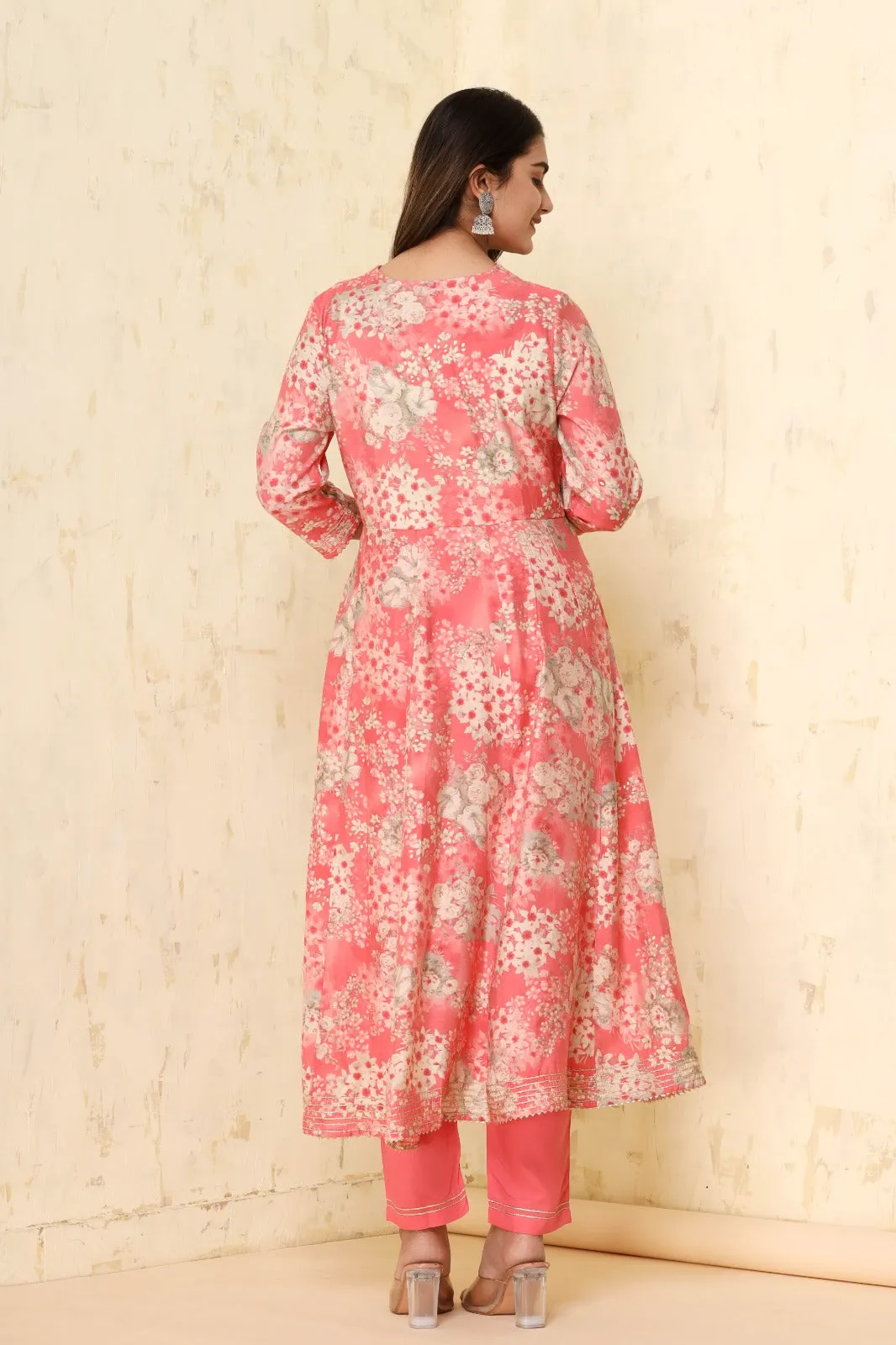 Digital Print Muslin Casual Kurta Set with Cutdana and Pearl work.