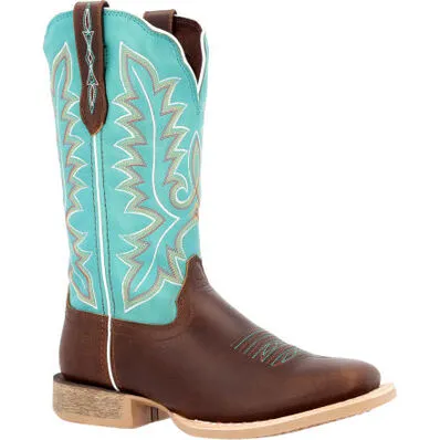 DurangoÂ Lady Rebel Proâ Womenâs Bay Brown Artic Blue Western Boot