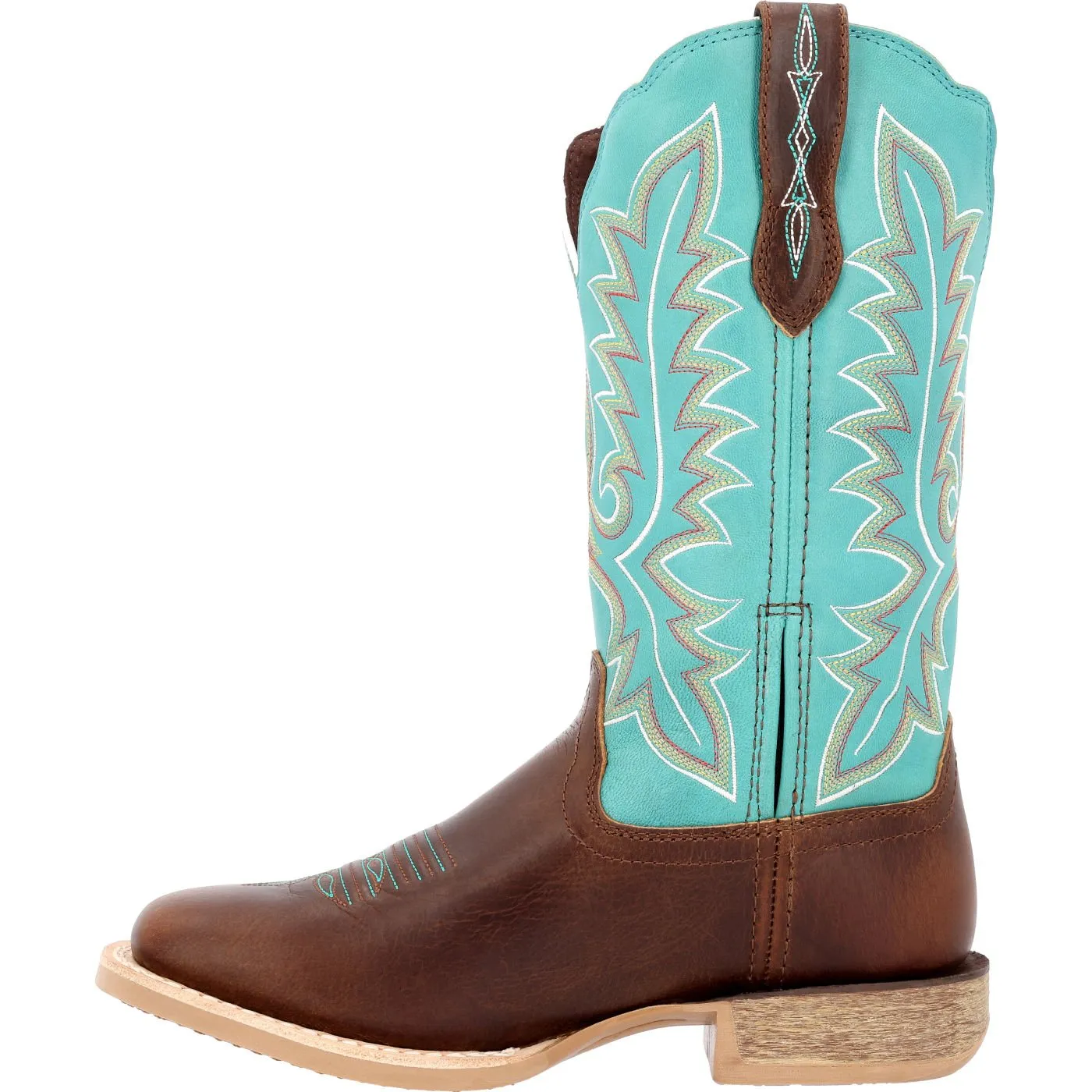 DurangoÂ Lady Rebel Proâ Womenâs Bay Brown Artic Blue Western Boot